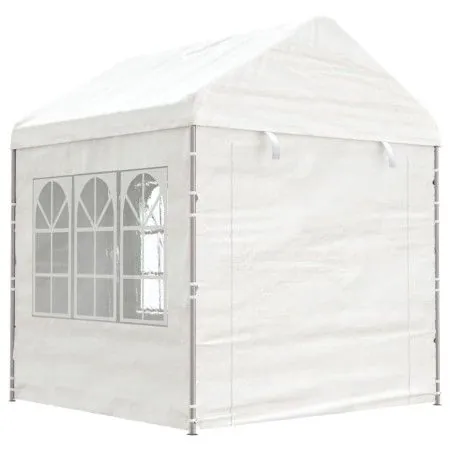 Cenador con techo polietileno blanco 2,28x2,23x2,69 m de vidaXL, Carpas y cenadores - Ref: Foro24-362629, Precio: 164,94 €, D...