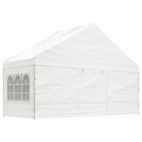 Cenador con techo polietileno blanco 5,88x2,23x3,75 m de vidaXL, Carpas y cenadores - Ref: Foro24-362633, Precio: 260,91 €, D...