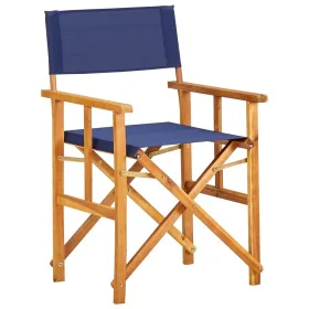Silla de director madera maciza de acacia azul de vidaXL, Sillas de jardín - Ref: Foro24-45952, Precio: 65,13 €, Descuento: %