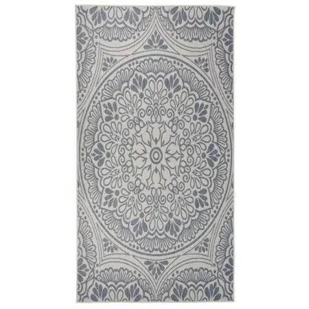 Alfombra de exterior de tejido plano rayas azules 80x150 cm de vidaXL, Alfombras - Ref: Foro24-340827, Precio: 23,57 €, Descu...