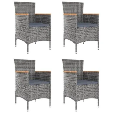 Sillas de comedor de jardín 4 unidades ratán sintético gris de vidaXL, Sillas de jardín - Ref: Foro24-316696, Precio: 319,09 ...