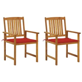 Garden chairs with cushions, 2 units, solid acacia wood by vidaXL, Garden chairs - Ref: Foro24-3061179, Price: 172,72 €, Disc...
