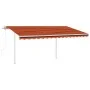 Toldo automático LED sensor de viento naranja marrón 4,5x3 m de vidaXL, Toldos - Ref: Foro24-3069975, Precio: 698,75 €, Descu...