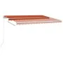 Toldo automático LED sensor de viento naranja marrón 4,5x3 m de vidaXL, Toldos - Ref: Foro24-3069975, Precio: 698,75 €, Descu...