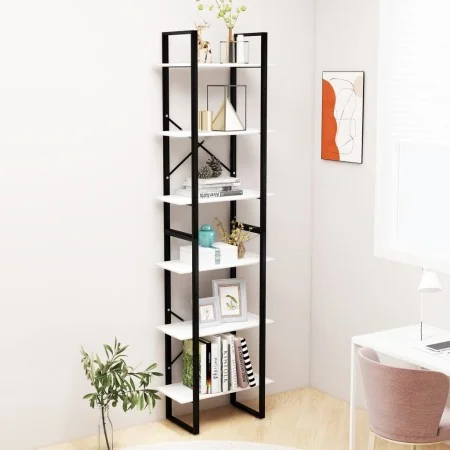 Estantería de madera contrachapada blanca 60x30x210 cm de vidaXL, Librerías y estanterías - Ref: Foro24-806517, Precio: 71,14...