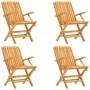 Sillas de jardín plegables 4 uds madera maciza teca 61x67x90 cm de vidaXL, Sillas de jardín - Ref: Foro24-3155055, Precio: 30...