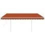 Toldo automático LED sensor de viento naranja marrón 4,5x3 m de vidaXL, Toldos - Ref: Foro24-3069975, Precio: 698,75 €, Descu...