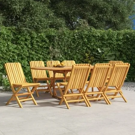 Sillas de jardín plegables 8 uds madera maciza teca 47x47x89 cm de vidaXL, Sillas de jardín - Ref: Foro24-3155054, Precio: 66...