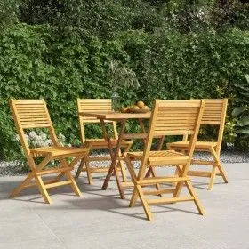 Sillas de jardín plegables 4 uds madera maciza teca 47x62x90 cm de vidaXL, Sillas de jardín - Ref: Foro24-3155064, Precio: 29...