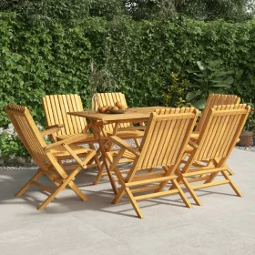 Sillas de jardín plegables 6 uds madera maciza teca 61x67x90 cm de vidaXL, Sillas de jardín - Ref: Foro24-3155056, Precio: 46...