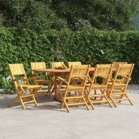 Sillas de jardín plegables 8 uds madera maciza teca 55x61x90 cm de vidaXL, Sillas de jardín - Ref: Foro24-3155063, Precio: 59...