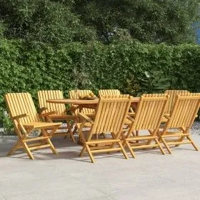 Sillas de jardín plegables 8 uds madera maciza teca 61x67x90 cm de vidaXL, Sillas de jardín - Ref: Foro24-3155057, Precio: 65...