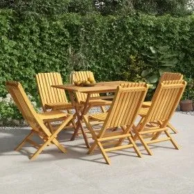 Sillas de jardín plegables 6 uds madera maciza teca 47x47x89 cm de vidaXL, Sillas de jardín - Ref: Foro24-3155053, Precio: 50...