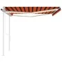 Toldo automático LED sensor de viento naranja marrón 4,5x3 m de vidaXL, Toldos - Ref: Foro24-3069975, Precio: 698,75 €, Descu...
