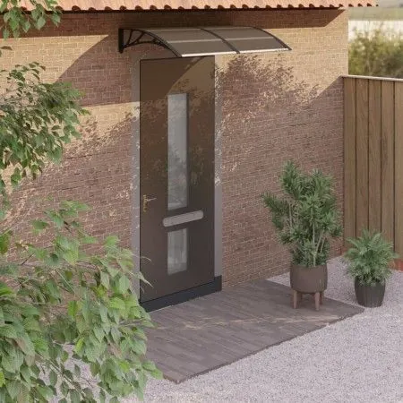 Black and transparent polycarbonate door canopy 150x80 cm by vidaXL, Awnings - Ref: Foro24-153576, Price: 68,29 €, Discount: %