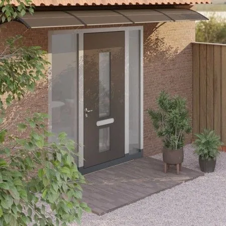 Marquesina de puerta policarbonato negro 400x100 cm de vidaXL, Toldos - Ref: Foro24-153602, Precio: 124,05 €, Descuento: %