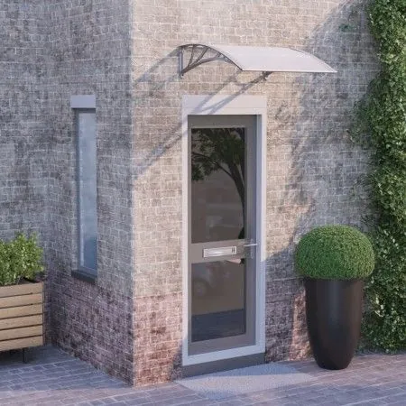 Gray and transparent polycarbonate door canopy 80x75 cm by vidaXL, Awnings - Ref: Foro24-153586, Price: 40,50 €, Discount: %