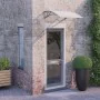 Gray and transparent polycarbonate door canopy 80x75 cm by vidaXL, Awnings - Ref: Foro24-153586, Price: 40,50 €, Discount: %