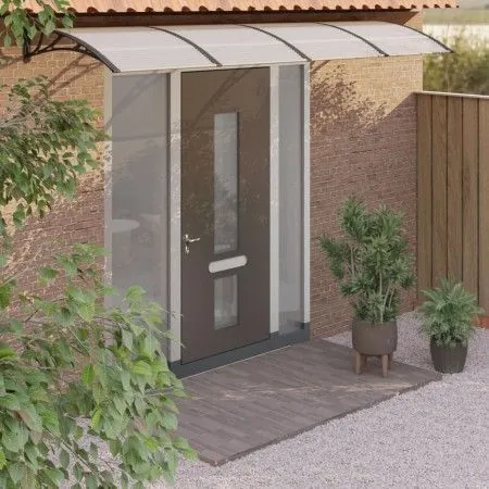 Black polycarbonate door canopy 350x100 cm by vidaXL, Awnings - Ref: Foro24-153594, Price: 106,95 €, Discount: %