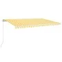 Toldo automático LED sensor de viento amarillo blanco 500x350cm de vidaXL, Toldos - Ref: Foro24-3069033, Precio: 698,21 €, De...