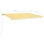 Toldo automático LED sensor de viento amarillo blanco 500x350cm de vidaXL, Toldos - Ref: Foro24-3069033, Precio: 698,21 €, De...