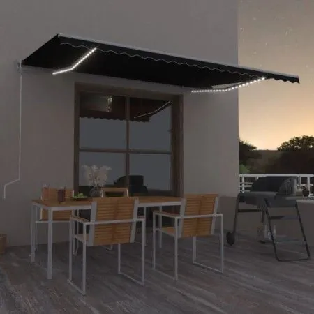 Toldo automático LED sensor de viento gris antracita 500x350 cm de vidaXL, Toldos - Ref: Foro24-3069034, Precio: 732,16 €, De...