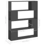 Estantería divisor de espacios gris 100x24x124 cm de vidaXL, Librerías y estanterías - Ref: Foro24-809190, Precio: 58,29 €, D...