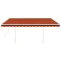 Toldo manual retráctil con postes naranja y marrón 4,5x3,5 m de vidaXL, Toldos - Ref: Foro24-3070040, Precio: 487,75 €, Descu...