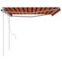 Toldo manual retráctil con postes naranja y marrón 4,5x3,5 m de vidaXL, Toldos - Ref: Foro24-3070040, Precio: 487,75 €, Descu...