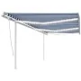 Toldo automático LED sensor de viento azul blanco 6x3,5 m de vidaXL, Toldos - Ref: Foro24-3070091, Precio: 935,49 €, Descuent...
