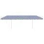 Toldo automático LED sensor de viento azul blanco 6x3,5 m de vidaXL, Toldos - Ref: Foro24-3070091, Precio: 935,49 €, Descuent...