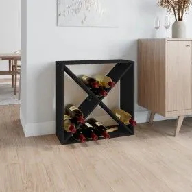 Botellero de madera maciza de pino negro 62x25x62 cm de vidaXL, Armarios para vino y licores - Ref: Foro24-821763, Precio: 55...