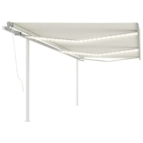 Toldo automático LED sensor de viento crema 6x3,5 m de vidaXL, Toldos - Ref: Foro24-3070092, Precio: 936,37 €, Descuento: %