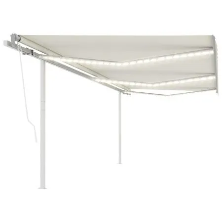 Toldo automático LED sensor de viento crema 6x3,5 m de vidaXL, Toldos - Ref: Foro24-3070092, Precio: 936,37 €, Descuento: %
