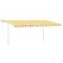 Toldo automático LED sensor de viento amarillo y blanco 5x3,5 m de vidaXL, Toldos - Ref: Foro24-3070073, Precio: 785,11 €, De...