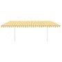 Toldo automático LED sensor de viento amarillo y blanco 5x3,5 m de vidaXL, Toldos - Ref: Foro24-3070073, Precio: 785,11 €, De...