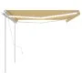 Toldo automático LED sensor de viento amarillo y blanco 5x3,5 m de vidaXL, Toldos - Ref: Foro24-3070073, Precio: 785,11 €, De...
