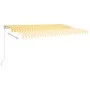 Toldo automático LED sensor de viento amarillo y blanco 5x3,5 m de vidaXL, Toldos - Ref: Foro24-3070073, Precio: 785,11 €, De...