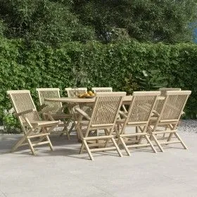 Sillas de jardín plegables 8 uds madera maciza teca 56x61x89 cm de vidaXL, Sillas de jardín - Ref: Foro24-3155072, Precio: 69...