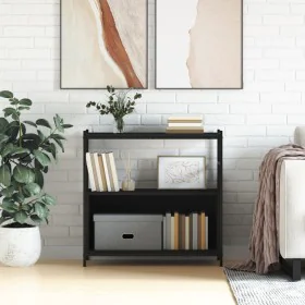 Schwarzes Regal aus Eisen und Holz, 80 x 30 x 78,5 cm von vidaXL, Bücherregale und Regale - Ref: Foro24-832793, Preis: 43,74 ...