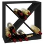 Solid black pine wood wine rack 62x25x62 cm by vidaXL, Wine and liquor cabinets - Ref: Foro24-821763, Price: 55,76 €, Discoun...