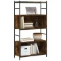 Estantería hierro madera ingeniería roble ahumado 80x30x145,5cm de vidaXL, Librerías y estanterías - Ref: Foro24-832800, Prec...