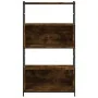 Estantería hierro madera ingeniería roble ahumado 80x30x145,5cm de vidaXL, Librerías y estanterías - Ref: Foro24-832800, Prec...
