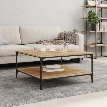 Mesa de centro madera de ingeniería roble Sonoma 80x80x40 cm de vidaXL, Mesas de centro - Ref: Foro24-832839, Precio: 52,91 €...