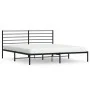 Bed frame with black metal headboard 183x213 cm by vidaXL, Beds and slatted bases - Ref: Foro24-352324, Price: 99,58 €, Disco...