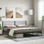 Bed frame with black metal headboard 183x213 cm by vidaXL, Beds and slatted bases - Ref: Foro24-352324, Price: 99,58 €, Disco...