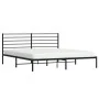 Bed frame with black metal headboard 183x213 cm by vidaXL, Beds and slatted bases - Ref: Foro24-352324, Price: 99,58 €, Disco...