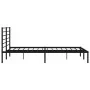 Bed frame with black metal headboard 183x213 cm by vidaXL, Beds and slatted bases - Ref: Foro24-352324, Price: 99,58 €, Disco...