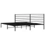 Bed frame with black metal headboard 183x213 cm by vidaXL, Beds and slatted bases - Ref: Foro24-352324, Price: 99,58 €, Disco...