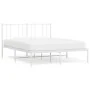Estructura de cama de metal con cabecero blanca 135x190 cm de vidaXL, Camas y somieres - Ref: Foro24-352528, Precio: 93,79 €,...